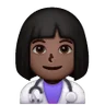 Woman Health Worker: Dark Skin Tone Emoji 👩🏿‍⚕️ image - Samsung style