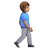 Man Walking Facing Right: Medium Skin Tone