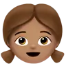 Girl: Medium Skin Tone Emoji 👧🏽 image - Apple style