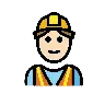Man Construction Worker: Light Skin Tone Emoji 👷🏻‍♂️ image - OpenMoji style