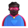 Man Superhero: Dark Skin Tone Emoji 🦸🏿‍♂️ image - Microsoft 3D Fluent style