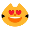 ใบหน้าของแมวยิ้มด้วยดวงตารูปหัวใจ Emoji 😻 image - Tossface style