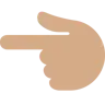 Backhand Index Pointing Left: Medium Skin Tone Emoji 👈🏽 image - Twitter / X (Twemoji) style
