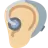 Ear With Hearing Aid: Medium-Light Skin Tone
