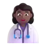 Woman Health Worker: Medium-Dark Skin Tone Emoji 👩🏾‍⚕️ image - Microsoft 3D Fluent style