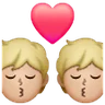 Kiss: Medium-Light Skin Tone Emoji 💏🏼 image - Samsung style