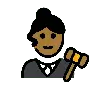 Woman Judge: Medium-Dark Skin Tone Emoji 👩🏾‍⚖️ image - OpenMoji style