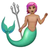 Merman: Medium Skin Tone Emoji 🧜🏽‍♂️ image - WhatsApp style