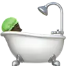 Person Taking Bath: Dark Skin Tone Emoji 🛀🏿 image - Apple style