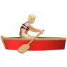 Person Rowing Boat: Medium-Light Skin Tone Emoji 🚣🏼 image - Apple style