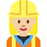 Woman Construction Worker: Medium-Light Skin Tone Emoji 👷🏼‍♀️ image - Twitter / X (Twemoji) style