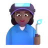 Woman Factory Worker: Medium-Dark Skin Tone Emoji 👩🏾‍🏭 image - Microsoft 3D Fluent style