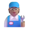 Mechanic: Medium Skin Tone Emoji 🧑🏽‍🔧 image - Microsoft 3D Fluent style