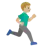 Man Running Facing Right: Medium-Light Skin Tone