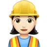 Woman Construction Worker: Light Skin Tone Emoji 👷🏻‍♀️ image - Apple style