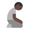 Person Kneeling: Dark Skin Tone Emoji 🧎🏿 image - Tossface style