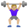 Woman Lifting Weights: Medium-Light Skin Tone Emoji 🏋🏼‍♀️ image - Google Noto Color style