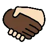 Handshake: Dark Skin Tone, Light Skin Tone Emoji 🫱🏿‍🫲🏻 image - OpenMoji style