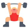 Man Lifting Weights: Medium-Light Skin Tone Emoji 🏋🏼‍♂️ image - Tossface style