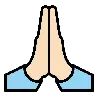 Folded Hands: Light Skin Tone Emoji 🙏🏻 image - OpenMoji style