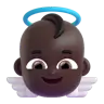 Baby Angel: Dark Skin Tone Emoji 👼🏿 image - Microsoft 3D Fluent style