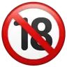 Emoji Nessuno sotto il simbolo di diciotto anni 🔞 image - WhatsApp style