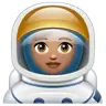 Woman Astronaut: Medium Skin Tone Emoji 👩🏽‍🚀 image - WhatsApp style