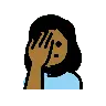 Woman Facepalming: Medium-Dark Skin Tone Emoji 🤦🏾‍♀️ image - OpenMoji style