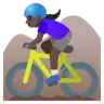 Woman Mountain Biking: Dark Skin Tone Emoji 🚵🏿‍♀️ image - Google Noto Color style