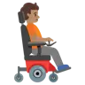 Person In Motorized Wheelchair Facing Right: Medium Skin Tone Emoji 🧑🏽‍🦼‍➡️ image - Google Noto Color style