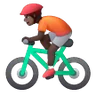 Person Biking: Dark Skin Tone Emoji 🚴🏿 image - Samsung style