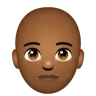 Person: Medium-Dark Skin Tone, Bald Emoji 🧑🏾‍🦲 image - WhatsApp style