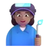 Woman Factory Worker: Medium Skin Tone Emoji 👩🏽‍🏭 image - Microsoft 3D Fluent style