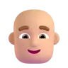 Man: Medium-Light Skin Tone, Bald Emoji 👨🏼‍🦲 image - Microsoft 3D Fluent style