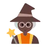 Woman Mage: Dark Skin Tone Emoji 🧙🏿‍♀️ image - Tossface style