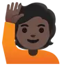 Person Raising Hand: Dark Skin Tone Emoji 🙋🏿 image - Google Noto Color style
