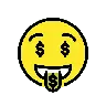 เงิน ปาก ใบหน้า Emoji 🤑 image - OpenMoji style