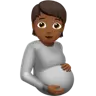 Pregnant Person: Medium-Dark Skin Tone Emoji 🫄🏾 image - Apple style
