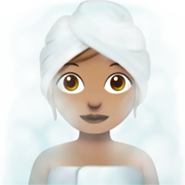 Woman In Steamy Room: Medium Skin Tone