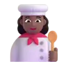 Woman Cook: Medium-Dark Skin Tone Emoji 👩🏾‍🍳 image - Microsoft 3D Fluent style