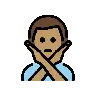 Man Gesturing No: Medium Skin Tone Emoji 🙅🏽‍♂️ image - OpenMoji style