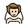 Person With Veil: Light Skin Tone Emoji 👰🏻 image - OpenMoji style