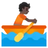 Person Rowing Boat: Dark Skin Tone Emoji 🚣🏿 image - Google Noto Color style
