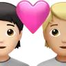 Couple With Heart: Person, Person, Light Skin Tone, Medium-Light Skin Tone Emoji 🧑🏻‍❤️‍🧑🏼 image - Apple style