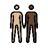 People Holding Hands: Medium-Light Skin Tone, Dark Skin Tone Emoji 🧑🏼‍🤝‍🧑🏿 image - OpenMoji style