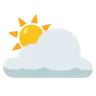 सफेद सूरज के पीछे बादल Emoji 🌥 image - Google Noto Color style