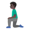 Man Kneeling: Dark Skin Tone Emoji 🧎🏿‍♂️ image - Google Noto Color style