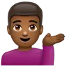 Man Tipping Hand: Medium-Dark Skin Tone Emoji 💁🏾‍♂️ image - WhatsApp style
