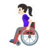 Woman In Manual Wheelchair: Light Skin Tone Emoji 👩🏻‍🦽 image - Google Noto Color style