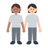 People Holding Hands: Medium Skin Tone, Light Skin Tone Emoji 🧑🏽‍🤝‍🧑🏻 image - Tossface style
